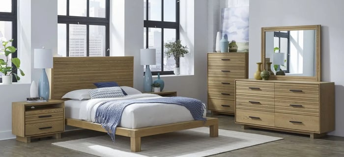 Schlafzimmer "Batten" aus Eichenholz von Modus Furniture.