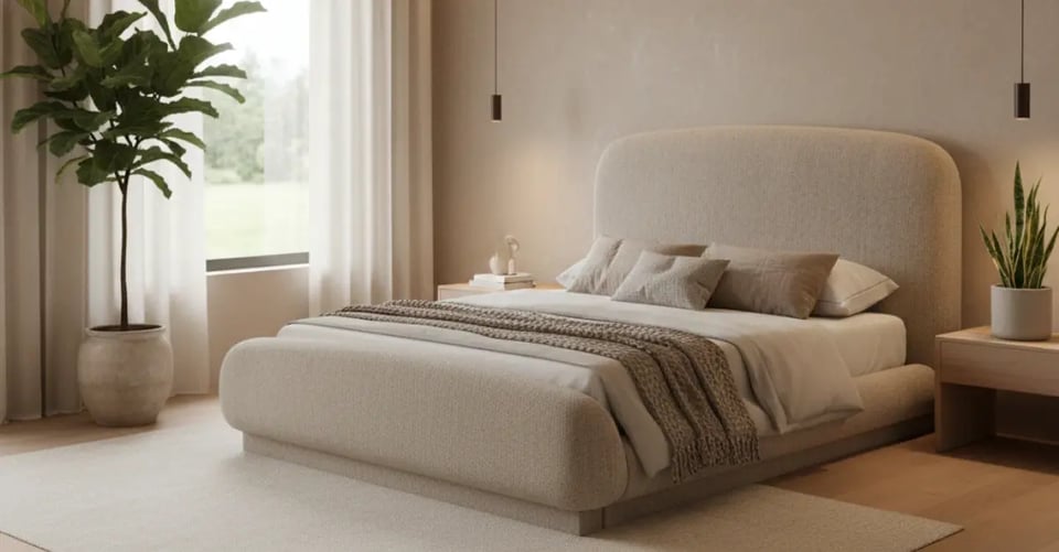 Tirimbina Chenille Upholstered Platform Bed in Hyena