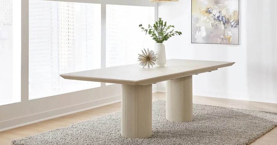 Sintered stone dining table by Modus Furniture.