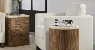 Side tables made of onyx by Modus Furniture.