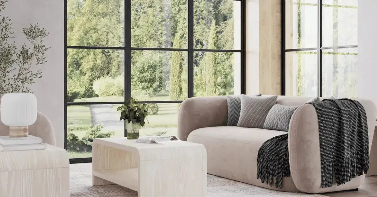 Sommerliches Wohnzimmer von Modus Furniture.